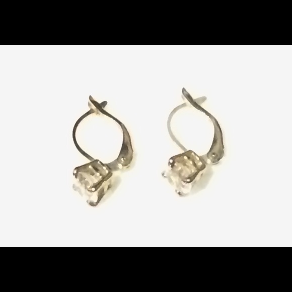 CZ Drop Stud Earrings - Picture 3 of 5